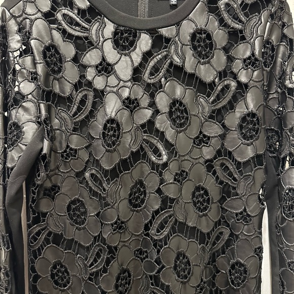 Lace Faux Leather Dress - Picture 4 of 5